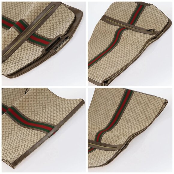 GUCCI GG Canvas Web Sherry Line Garment Cover Beige Red Green Auth 143581 - Picture 16 of 16